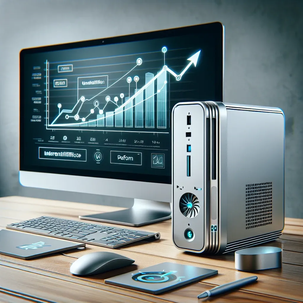 "Apple M4 Mac Mini benchmark results showcasing impressive performance and efficiency gains, highlighting CPU and GPU improvements in a sleek design."